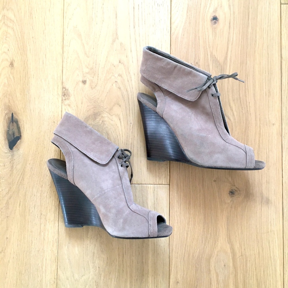 Aldo Suede Wedge open toe & heel bootie